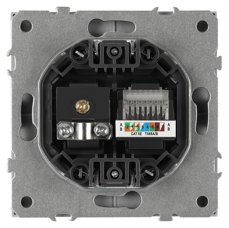 Розетка Galaxy 15-3110-06 комбинированная RJ45+TV IP20 графит | Б0070786 | ЭРА — миниатюра 5
