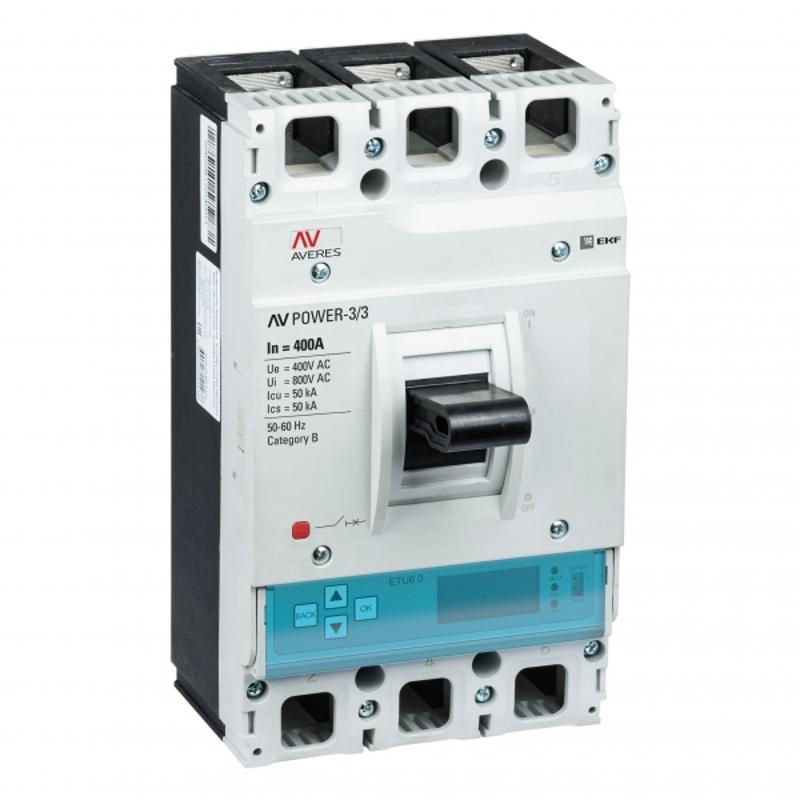 Выключатель автоматический AV POWER-3/3 400А 50kA ETU6.2 | mccb-33-400-6.2-av | EKF — миниатюра 1