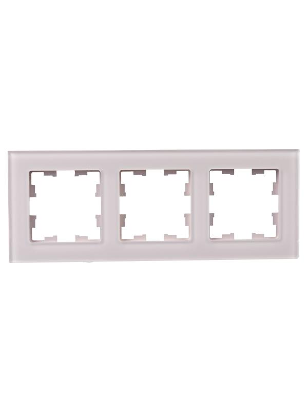 BRITE Рамка 3-ая РУ-3-2-Бр стекло розовый матовый | BR-M32-G-31-K14 | IEK — миниатюра 2