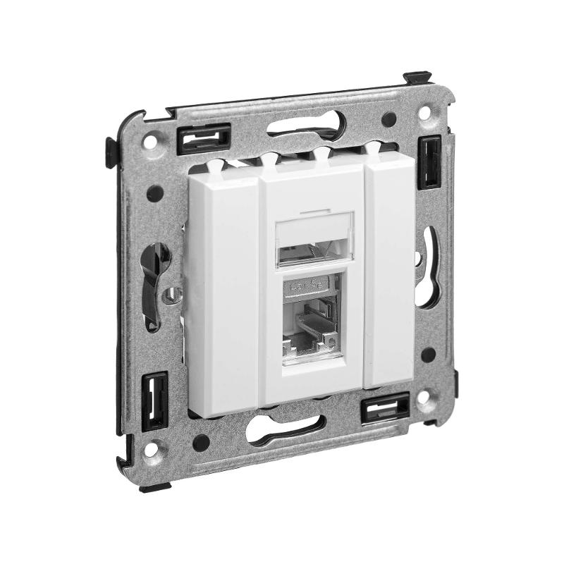 Компьютерная розетка RJ-45 в стену, кат.5e одинарнаяэкранированная,"Avanti", "Белое облако" | 4400363 | DKC — миниатюра 5