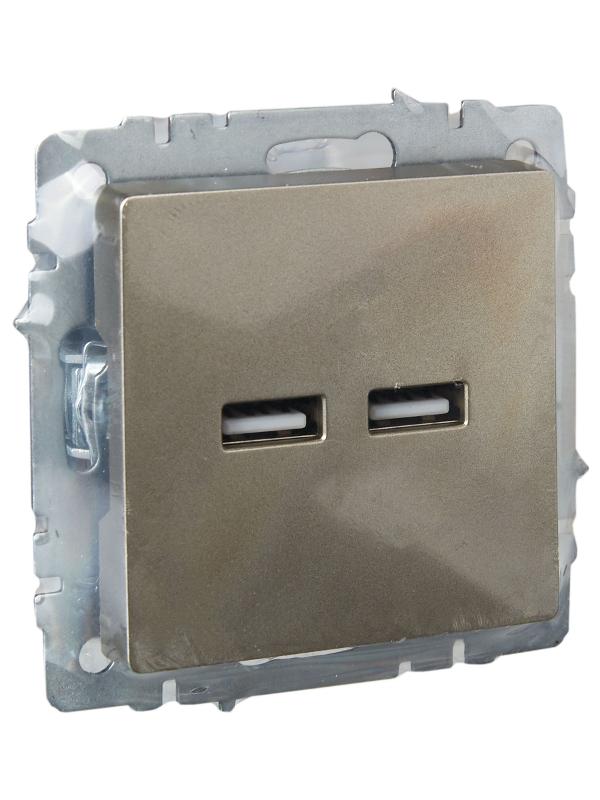 BRITE Розетка USB A+A 3,1А РЮ10-1-БрШ шампань | BR-U21-D31-K37 | IEK — миниатюра 6