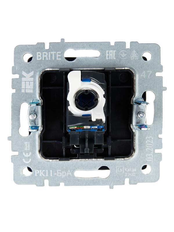 BRITE Розетка компьютерная RJ45 кат.6 РК11-БрА алюминий | BR-K10-2-K47 | IEK — миниатюра 4
