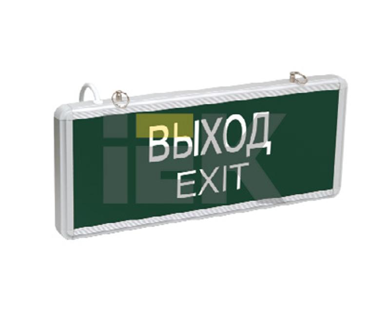 Указатель аварийный светодиодный ССА1001 ВЫХОД-EXIT односторонний 3Вт 1,5ч постоянный накладной/подвесной  IP20 | LSSA0-1001-003-K03 | IEK — миниатюра 2