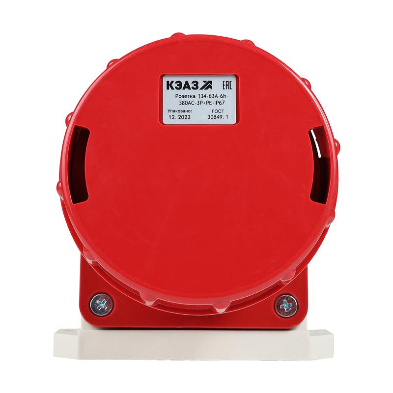 Розетка 134-63А-6h-380AC-3P+PE-IP67 | 241220 | КЭАЗ — КЭАЗ (Курский электроаппаратный завод)
