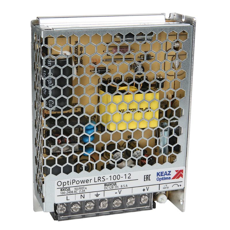 Блок питания панельный OptiPower LRS 100-12 8.5A | 328878 | КЭАЗ — КЭАЗ (Курский электроаппаратный завод)