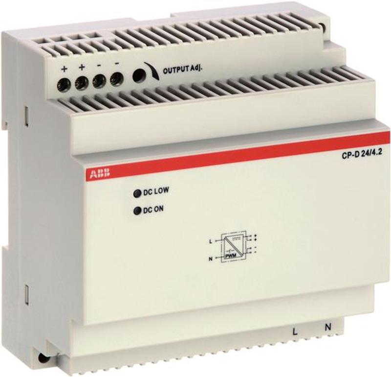 Блок питания CP-D 24/4.2 (регулир. вых. напряж) вход 90-265В AC / 120-370В DC, выход 24В DC /4.2A | 1SVR427045R0400 | ABB — ABB
