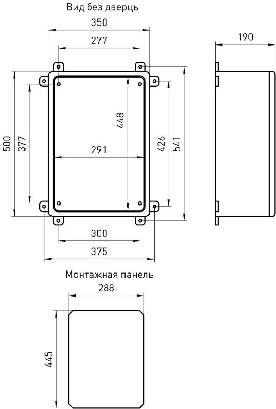 Щит с монтажной панелью пластиковый ЩМП-П 500х350х190мм прозрачная дверь УХЛ1, IP65, IK10 | Б0052356 | ЭРА — миниатюра 2