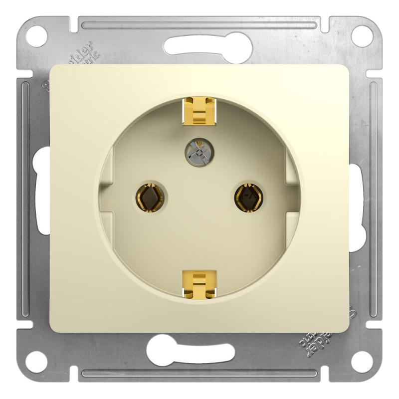 Glossa Бежевый Розетка с заземлением | GSL000243 | SE — Systeme Electric