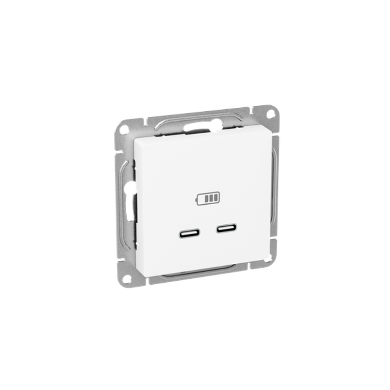 Механизм розетки USB-C - 2шт, белый Эпика EKF | UP1-SOW-2USBC | EKF — миниатюра 2