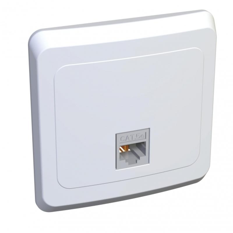 Этюд Белый С/У Розетка компьютерная 1-ая кат.5e (RJ45) | KOMC-001B | SE — Systeme Electric