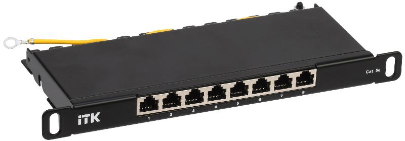 ITK 0,5U патч-панель кат.5E STP 8 портов 10" Dual IDC | PP08-D05UC5ES-D05-10 | ITK — ITK