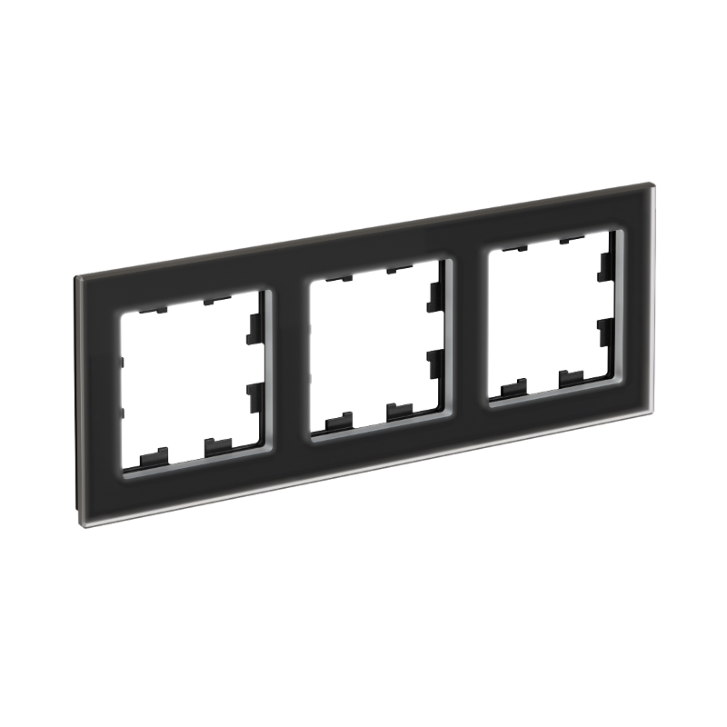 AtlasDesign Nature Черный Рамка 3-ая, матовое стекло |ATN331003| SE — Systeme Electric