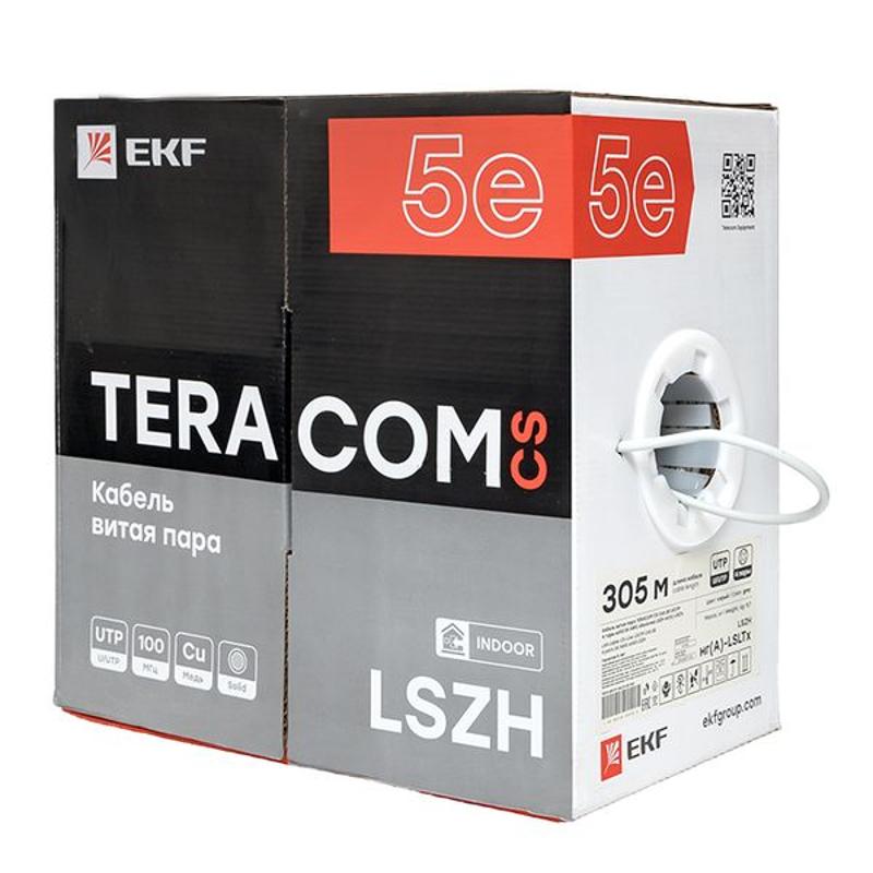 Кабель витая пара TERACOM CS Cat.5E U/UTP 4 пары solid 24AWG нг(А)-LSLTx цвет серый упак. 305м | TRCS-5EUTP-04LTX-GY-IN3 | EKF — миниатюра 5