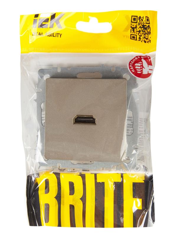 BRITE Розетка HDMI РHDMI-0-БрШ шампань  | BR-H10-K37 | IEK — миниатюра 6
