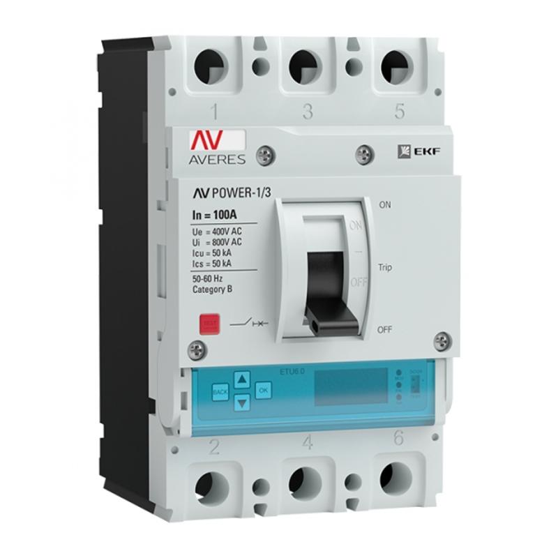 Выключатель автоматический AV POWER-1/3 100А 50kA ETU6.2 | mccb-13-100-6.2-av | EKF — EKF