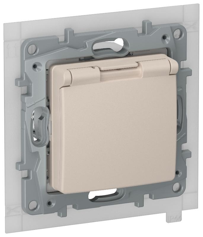 IEKETIKA Роз. с з/к/ш с кр. 16А IP44 6711261 песоч. | 6711261 | IEK — IEK (ИЭК)