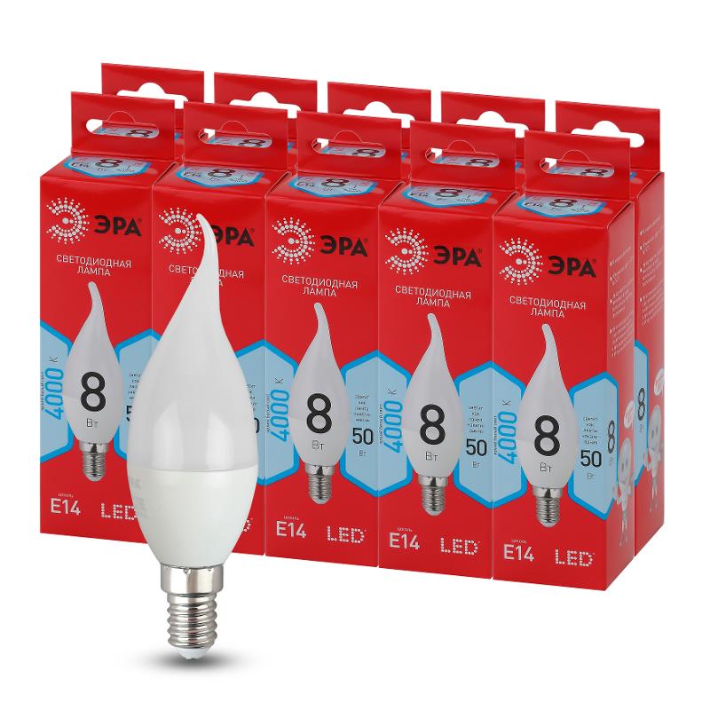 Лампа светодиодная LED BXS-8W-840-E14 R (диод, свеча на ветру, 8Вт, нейтр, E14) | Б0051848 | ЭРА — миниатюра 4