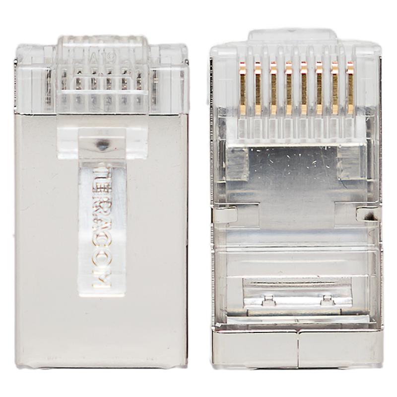 Коннектор RJ-45 TERACOM экранированный 8P8C Cat.5E универсальный (упак.20шт) | TRC-PLUG-5EFTP-20 | EKF — миниатюра 3