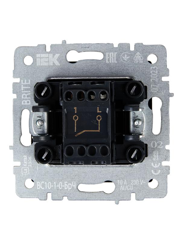 BRITE Выключатель 1-клавишный 10А ВС10-1-0-БрЧ черный | BR-V10-0-10-K02 | IEK — миниатюра 5