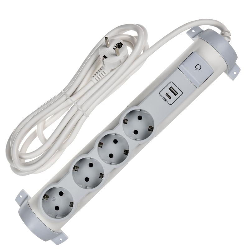COMFORT Удл. У04К 3м 3х1,5мм2 16А USB A+C 20Вт бел. — миниатюра 2