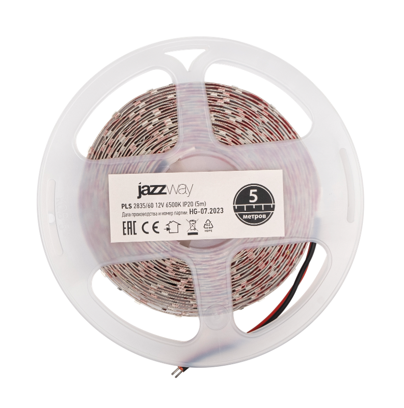 Лента светодиодная LED PLS 2835/60 6Вт 12В 6500К IP20 5м | 2858009 | Jazzway — Jazzway