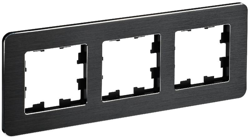 BRITE Рамка 3-ая РУ-3-1-Бр металл черный RE AL | BR-M32-M-21-K02 | IEK — IEK (ИЭК)