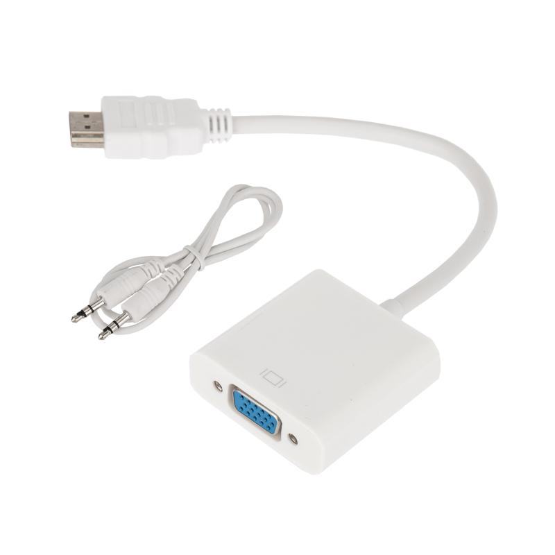 Переходник штекер HDMI - гнездо VGA, провод + шнур стерео 3,5 мм | 17-6936 | REXANT — REXANT