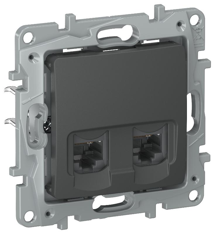 IEKETIKA Роз. комп. 2-ая RJ45 кат.6 UTP 6712541 графит | 6712541 | IEK — IEK (ИЭК)