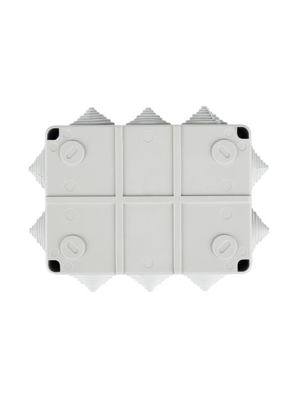 Коробка распределительная КМ41241 для о/п 150х110х70 мм IP44 (RAL7035, 10 гермовводов) | UKO10-150-110-070-K41-44 | IEK — миниатюра 4