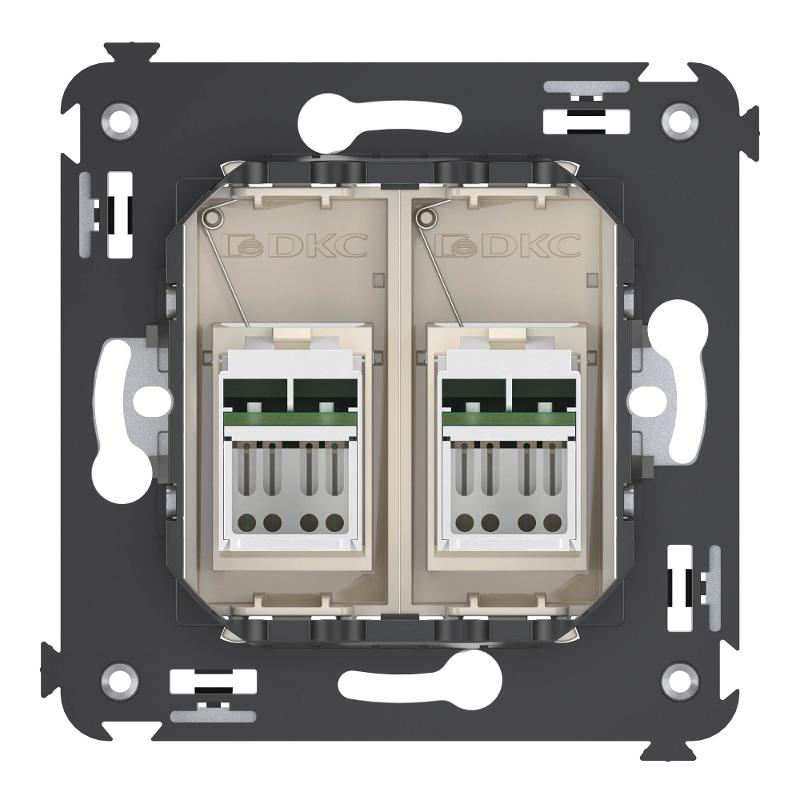 Розетка RJ-45 в стену, кат.6 двойная, Avanti, "Ванильная дымка" | 4405294 | DKC — миниатюра 3