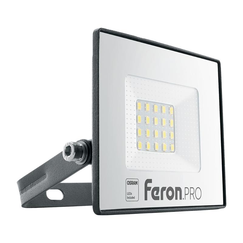 Прожектор светодиодный 20W 6400K IP65 AC220-240V/50Hz, черный, LL-1000 | 41538 | FERON — Feron