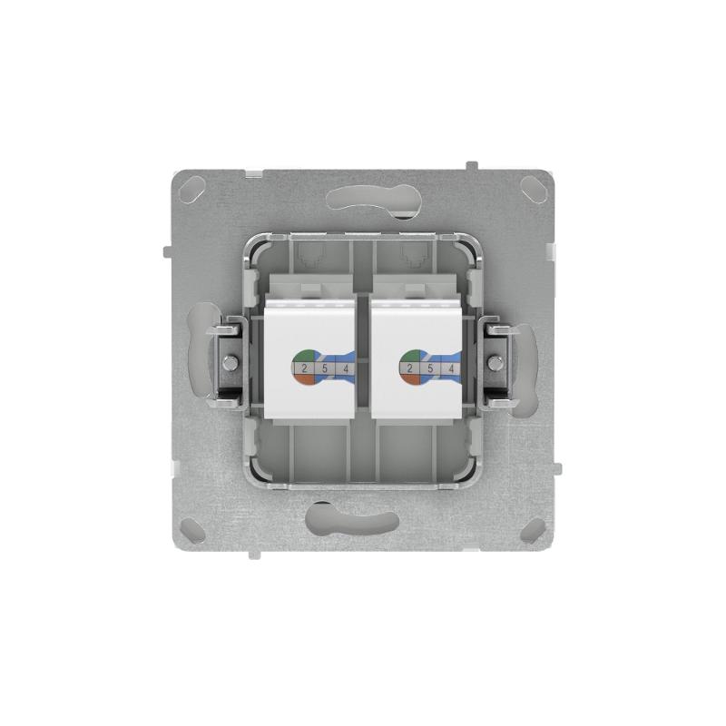 Компьютерная розетка RJ-45 без шторки, кат.5е двойная, KANT, белая магнолия | 7000664 | DKC — миниатюра 3