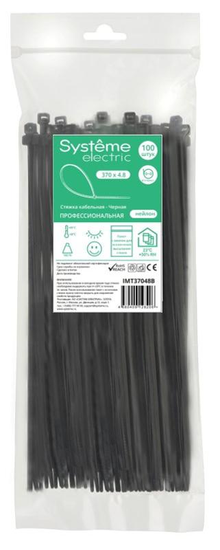 Стяжка кабельная 370х4.8 Чёрная (100шт) | IMT37048B | SE — Systeme Electric