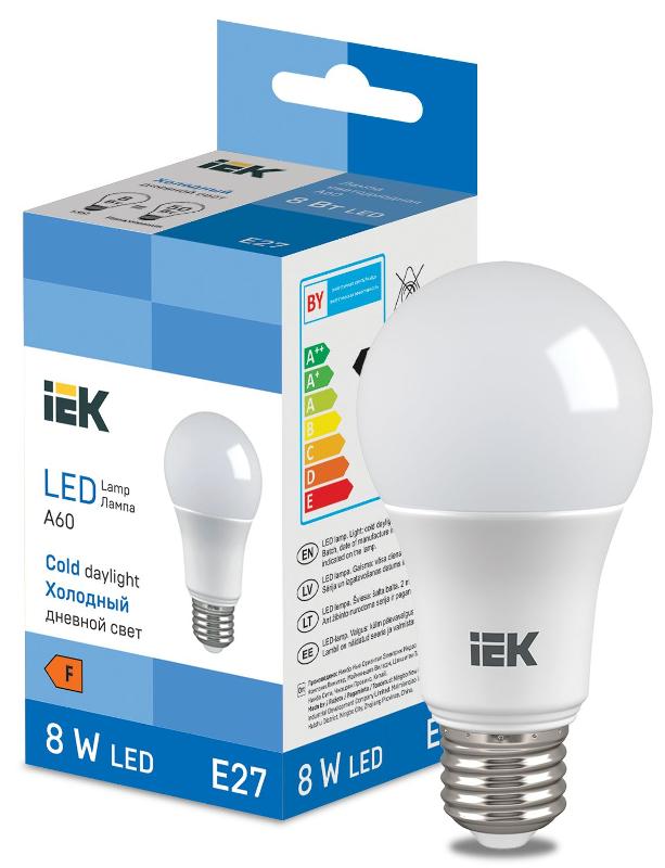 Лампа светодиодная Bulb A60 710lm 6500K E27 | LL-I-A60-8-230-65-E27 | IEK — IEK (ИЭК)