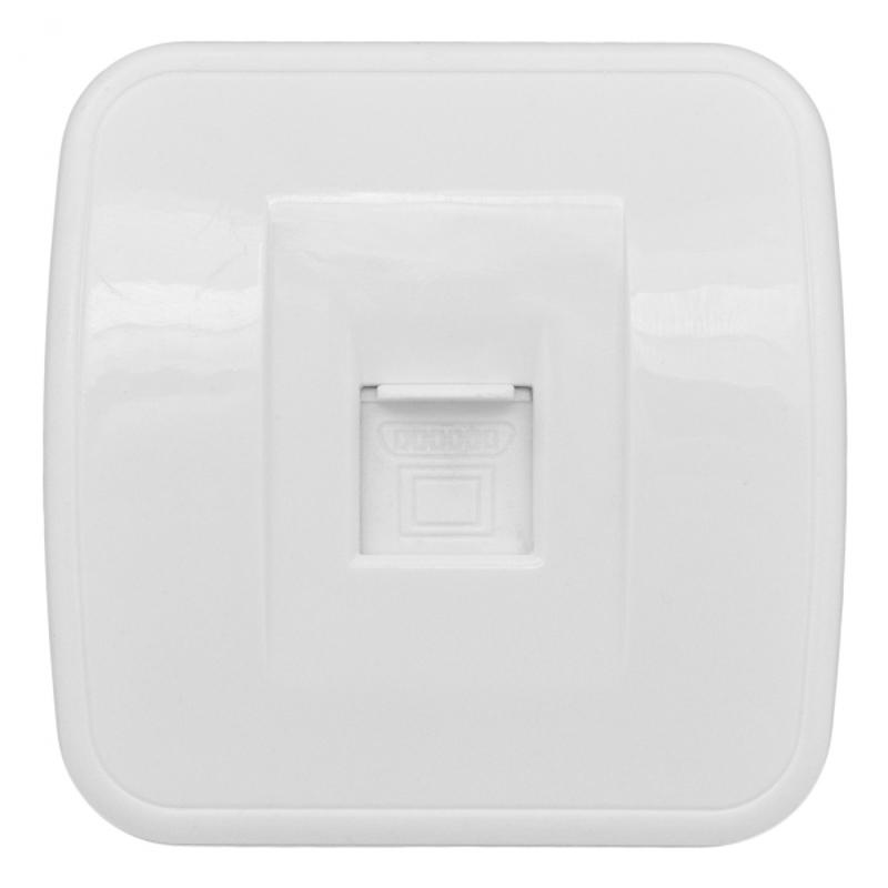 Минск Розетка RJ-45 1-местная, ОП  1А, 120В, белая EKF Basic | EGK01-035-10 | EKF — EKF