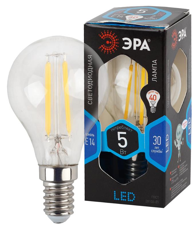 Лампа светодиодная LED 5Вт E14 220В 4000К F-LED Р45 шар | Б0019007 | ЭРА — миниатюра 1