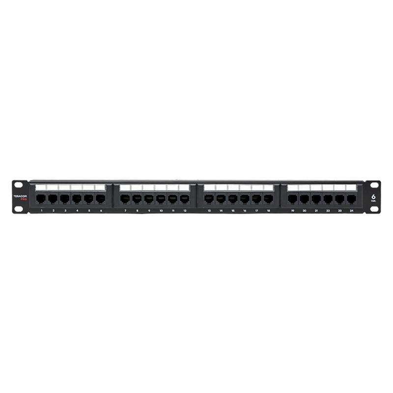 Патч-панель TERACOM PRO 19'' Cat.6 1U неэкранированная UTP 24 порта RJ-45 Dual IDC | TRP-PPNL-6UTP-1U24 | EKF — миниатюра 2