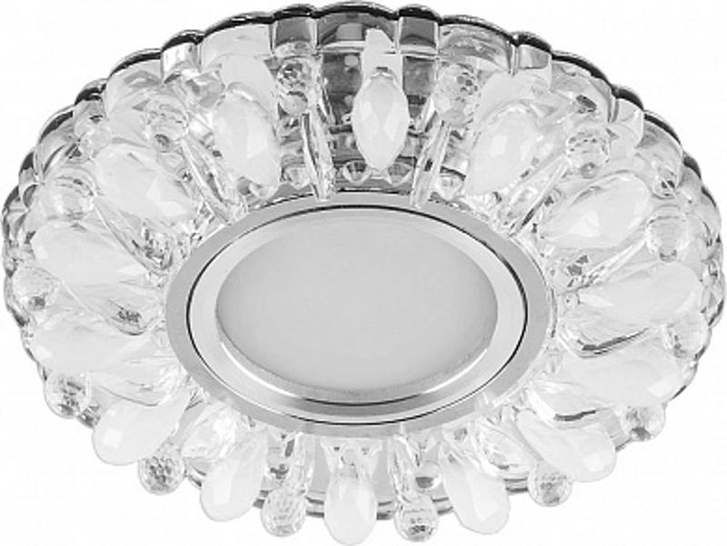 Светильник точечный встраиваемый под лампу, с LED подсветкой CD914 15LED*2835 SMD 4000K, MR16 50W G5.3, прозрачный-матовый, хром | 29535 | FERON — миниатюра 1