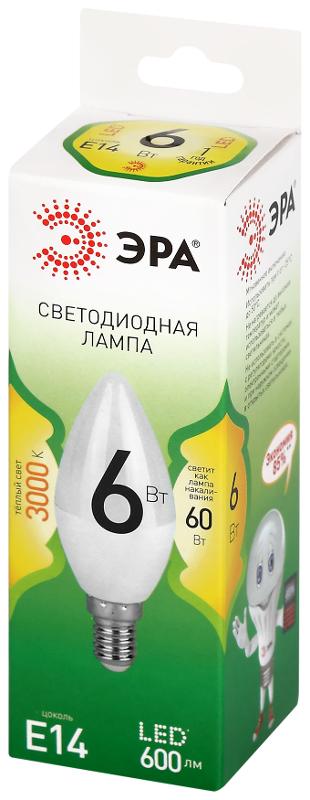 Лампа светодиодная  GREEN LINE LED B35-6W-830-E14 GL E14 6 Вт свеча теплый свет | Б0067122 | ЭРА — миниатюра 5
