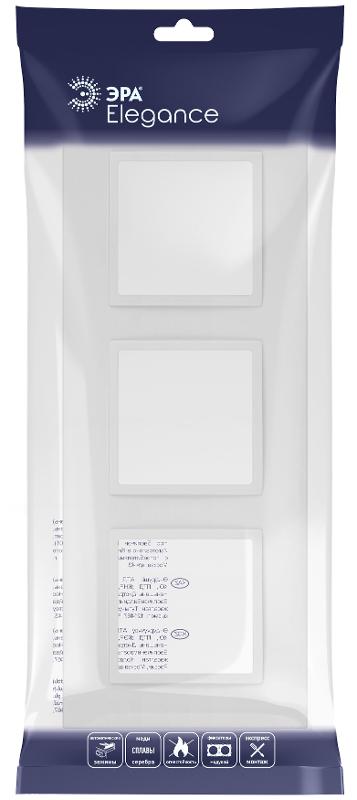Рамка для розеток и выключателей Elegance 14-5013-01М Classic, на 3 поста, белый матовый | Б0065826 | ЭРА — миниатюра 2