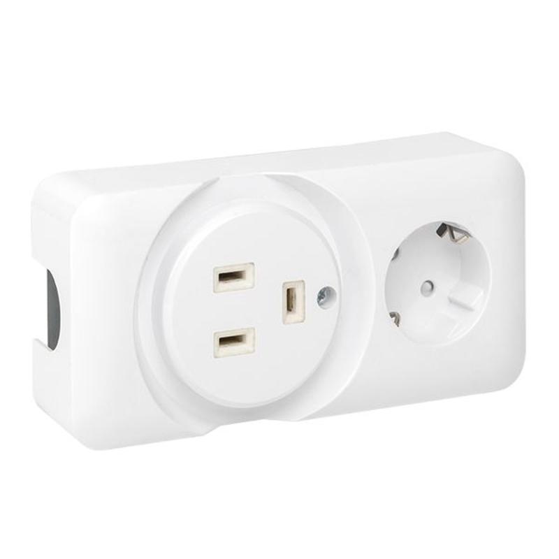 Розетка двойная (РШ/евро) 32А/16A 250В 2P+PE бел. | AS-250-32/16-O | EKF — миниатюра 6