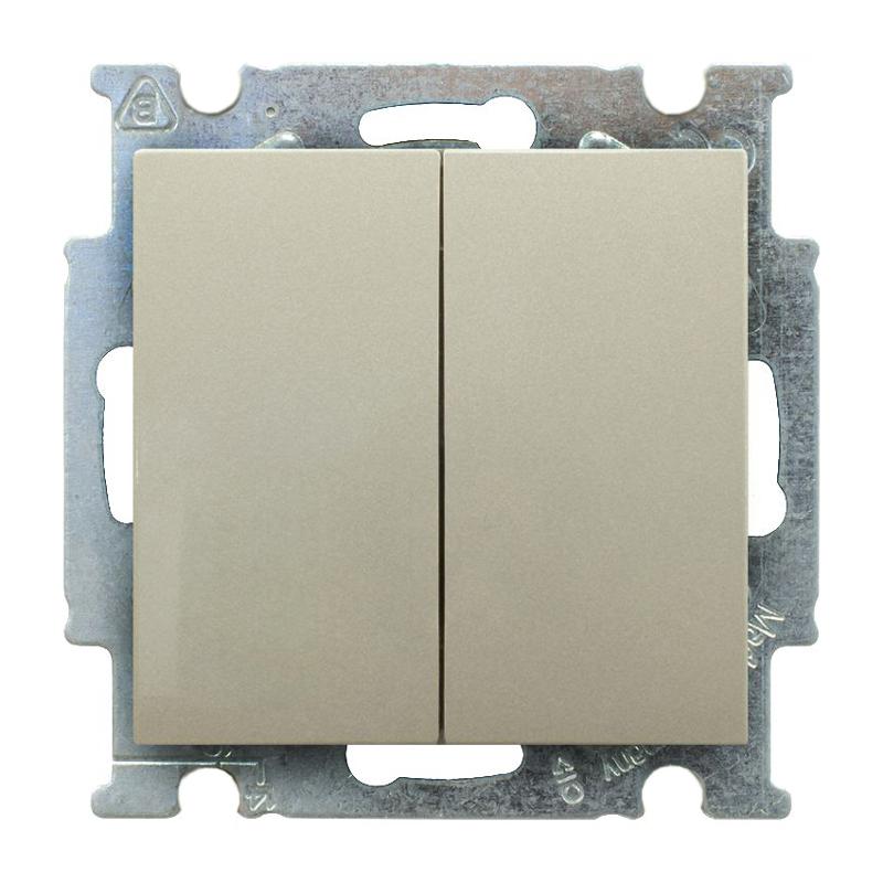 ABB Basic 55 Шампань Переключатель 2-х клавишный | 1012-0-2171  | 2CKA001012A2171 | ABB — ABB