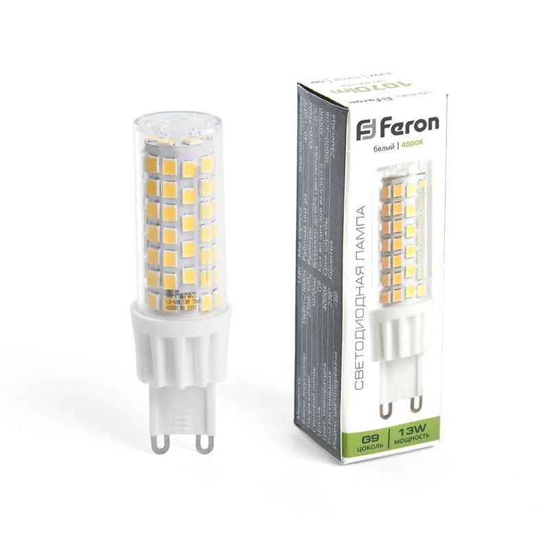 Лампа светодиодная, (13W) 230V G9 4000K JCD, LB-436 | 38153 | FERON — Feron