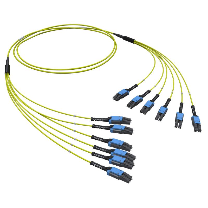 Оптическая разветвительная сборка 12ОВ 9/125 OS2, 6хLC-UPC Duplex Uniboot/6хLC-UPC Duplex Uniboot, 10м (предустановленнаяконфигурация: тип полярности  — DKC (ДКС)
