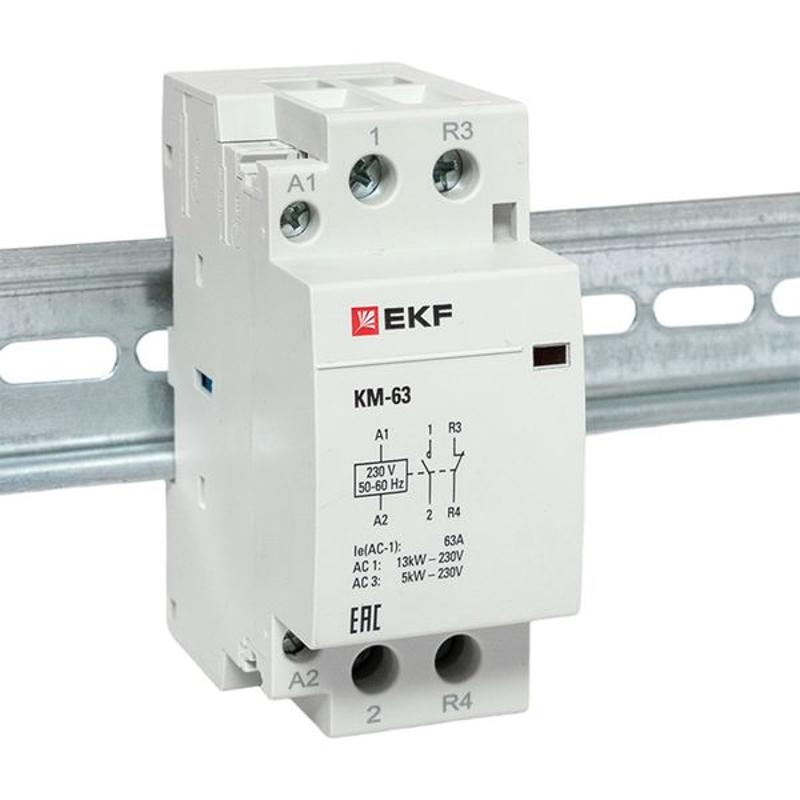 Контактор модульный КМ 63А NО+NC (2 мод.) EKF PROxima | km-2-63-11 | EKF — миниатюра 9