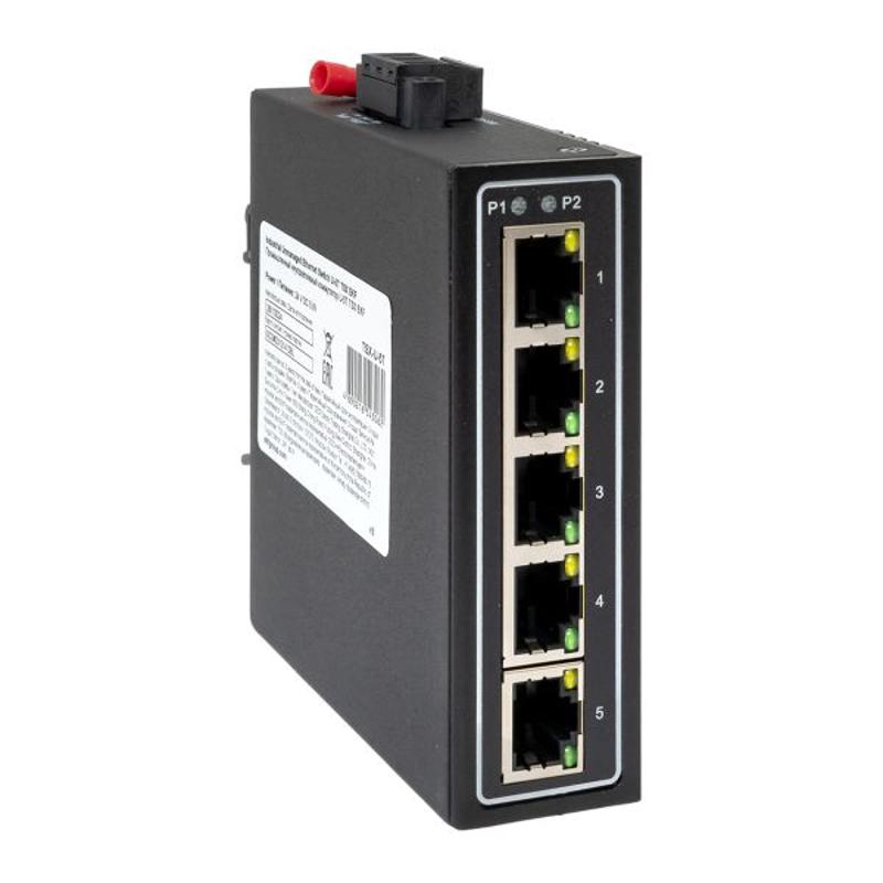 Промышленный неуправляемый коммутатор U-5T, 5 портов 10/100Base-T(X) RJ45, монтаж на динрейку TSX |TSX-U-5T|EKF — миниатюра 1