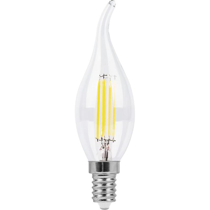 Лампа светодиодная LB-74 (9W) 230V E14 4000K филамент С35Т прозрачная | 25962 | FERON — миниатюра 2