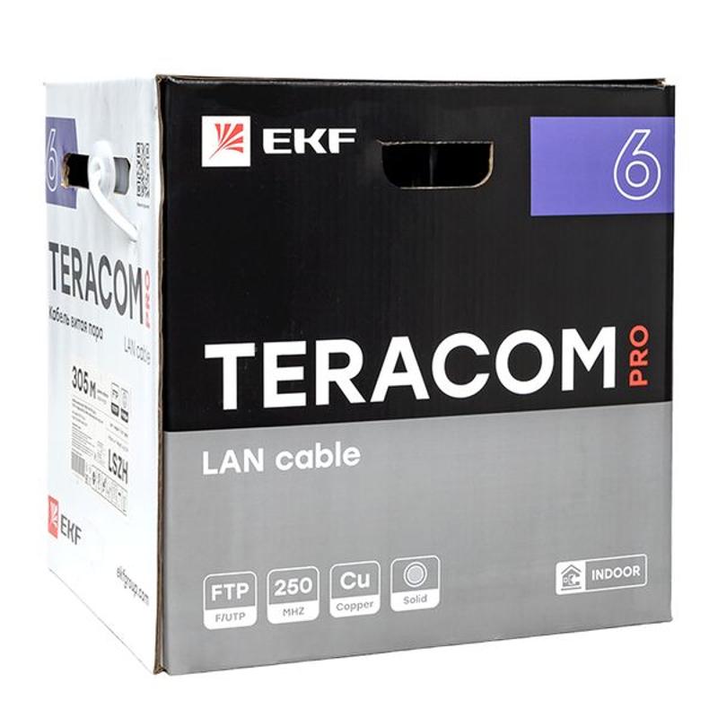Кабель витая пара TERACOM PRO Cat.6 F/UTP 4 пары solid 23AWG нг(А)-HF серый упак. 305м | TRP-6FTP-04LSH-GY-IN3 | EKF — миниатюра 15