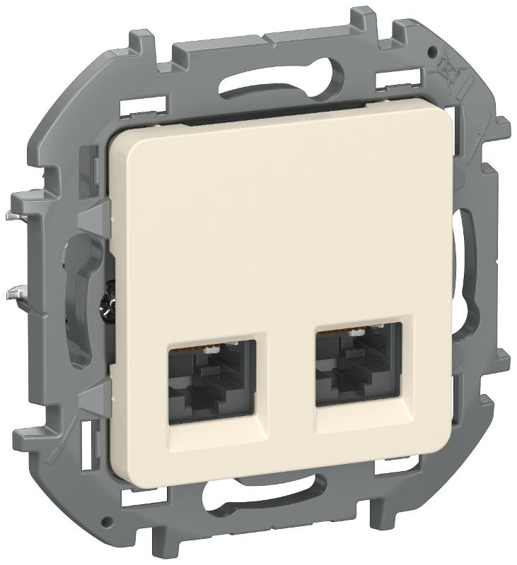 Inspiria Слоновая кость Розетка компьютерная 2-ая RJ45 кат.6 UTP  | 6738411 | IEK — IEK (ИЭК)