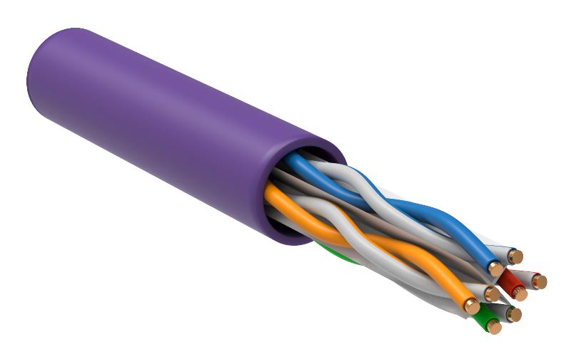 Каб. в. п. U/UTP кат. 6 4х2х23AWG solid LSZH 305м фиол. | LC1-C604-126 | ITK — миниатюра 1